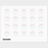 Baby shower van de pasteelregenboog ronde sticker (Vel)