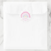 Baby shower van de pasteelregenboog ronde sticker (Tas)