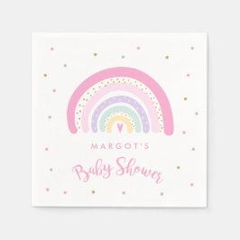 Baby shower van de pasteelregenboog servet