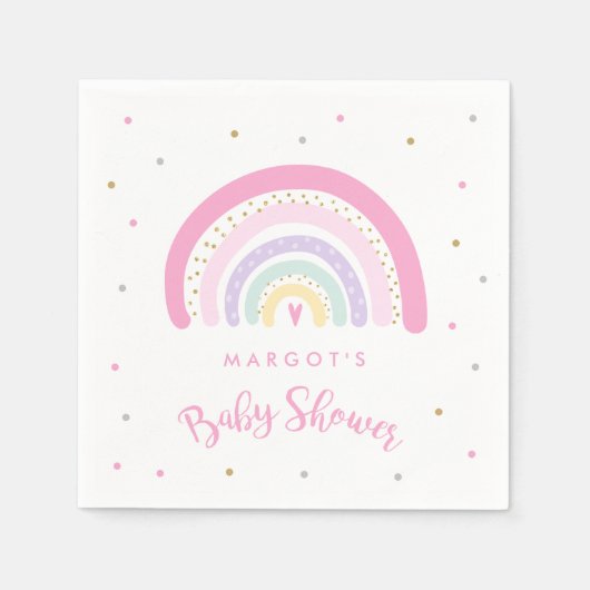 Baby shower van de pasteelregenboog servet (Voorkant)