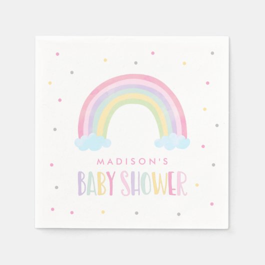 Baby shower van de pasteelregenboog servet (Voorkant)