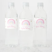 Baby shower van de pasteelregenboog waterfles etiket (Flessen)