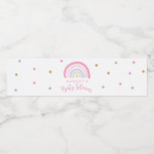 Baby shower van de pasteelregenboog waterfles etiket (Enkel label)