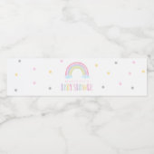 Baby shower van de pasteelregenboog waterfles etiket (Enkel label)