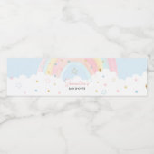 Baby shower van de pasteelregenboog waterfles etiket (Enkel label)