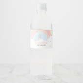 Baby shower van de pasteelregenboog waterfles etiket (Voorkant)
