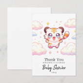 Baby shower van de pasteltijger bedankkaart (Voorkant / Achterkant)