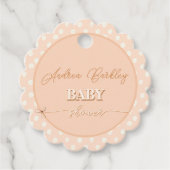 Baby shower van de perzikboog bedankjes labels (Voorkant)