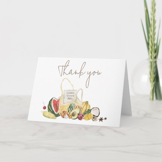 Baby shower van de plaatselijke landbouwmarkt bedankkaart (Voorkant)