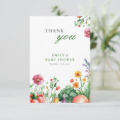 Baby shower van de plaatselijke landbouwmarkt bedankkaart (Staand voorkant)