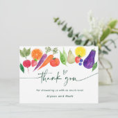 Baby shower van de plaatselijke landbouwmarkt bedankkaart (Staand voorkant)