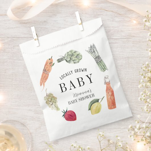 Baby shower van de plaatselijke landbouwmarkt bedankzakje (Geknipt)