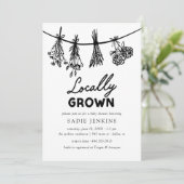 Baby shower van de plaatselijke landbouwmarkt kaart (Staand voorkant)