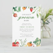 Baby shower van de plaatselijke landbouwmarkt kaart (Staand voorkant)
