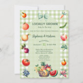 Baby shower van de plaatselijke landbouwmarkt kaart (Voorkant)