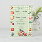 Baby shower van de plaatselijke landbouwmarkt kaart (Staand voorkant)