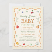 Baby shower van de plaatselijke landbouwmarkt kaart (Voorkant)