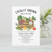 Baby shower van de plaatselijke landbouwmarkt kaart (Staand voorkant)