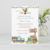 Baby shower van de plaatselijke landbouwmarkt kaart (Staand voorkant)