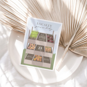 Baby shower van de plaatselijke landbouwmarkt kaart