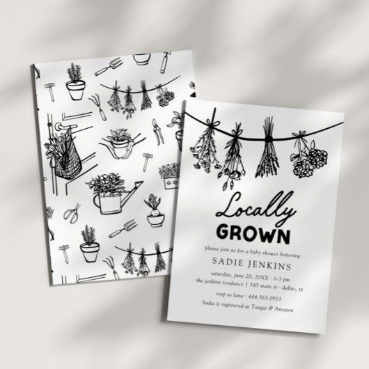 Baby shower van de plaatselijke landbouwmarkt kaart