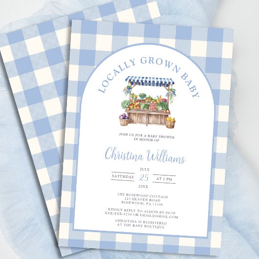 Baby shower van de plaatselijke landbouwmarkt kaart