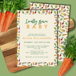 Baby shower van de plaatselijke landbouwmarkt kaart