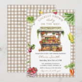Baby shower van de plaatselijke landbouwmarkt kaart (Voorkant / Achterkant)