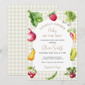 Baby shower van de plaatselijke landbouwmarkt kaart (Voorkant / Achterkant)