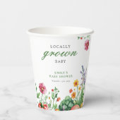 Baby shower van de plaatselijke landbouwmarkt papieren bekers (Achterkant)