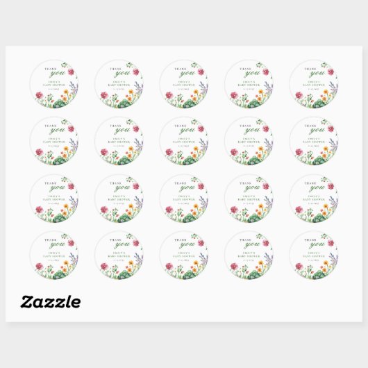 Baby shower van de plaatselijke landbouwmarkt ronde sticker (Vel)