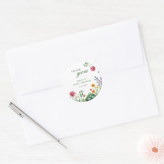 Baby shower van de plaatselijke landbouwmarkt ronde sticker (Envelop)