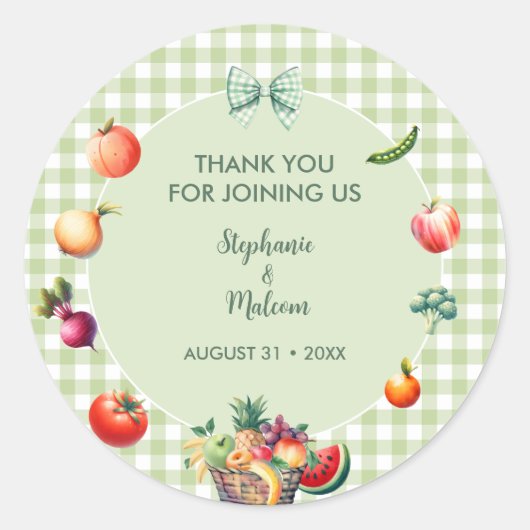 Baby shower van de plaatselijke landbouwmarkt ronde sticker (Voorkant)