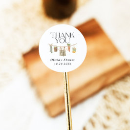 Baby shower van de plaatselijke landbouwmarkt ronde sticker