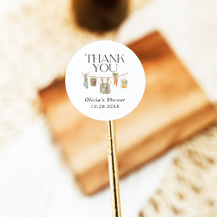 Baby shower van de plaatselijke landbouwmarkt ronde sticker