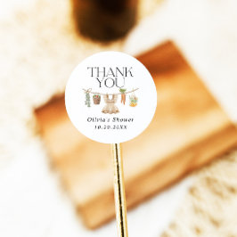 Baby shower van de plaatselijke landbouwmarkt ronde sticker