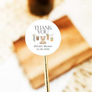 Baby shower van de plaatselijke landbouwmarkt ronde sticker