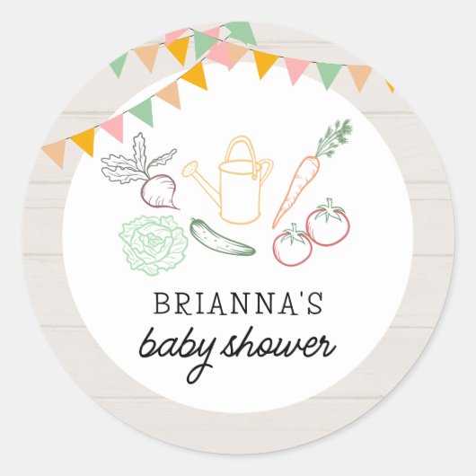 Baby shower van de plaatselijke landbouwmarkt ronde sticker (Voorkant)