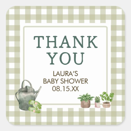 Baby shower van de plaatselijke landbouwmarkt vierkante sticker (Voorkant)