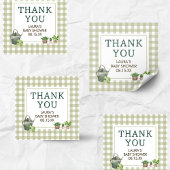 Baby shower van de plaatselijke landbouwmarkt vierkante sticker