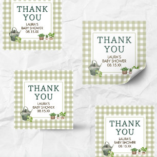 Baby shower van de plaatselijke landbouwmarkt vierkante sticker