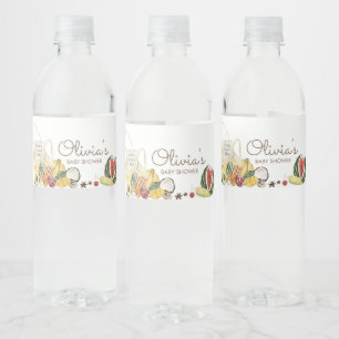 Baby shower van de plaatselijke landbouwmarkt waterfles etiket