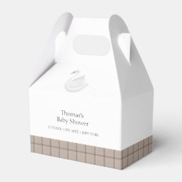 Baby shower van de Plaid Gingham Boy Bedankdoosjes