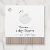 Baby shower van de Plaid Gingham Boy Bedankjes Labels (Voorkant)