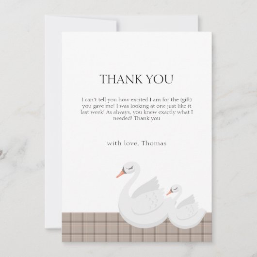 Baby shower van de Plaid Gingham Boy Bedankkaart (Voorkant)