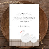 Baby shower van de Plaid Gingham Boy Bedankkaart