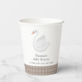 Baby shower van de Plaid Gingham Boy Papieren Bekers (Achterkant)