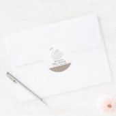 Baby shower van de Plaid Gingham Boy Ronde Sticker (Envelop)