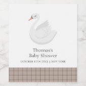 Baby shower van de Plaid Gingham Boy Wijn Etiket (Enkel label)