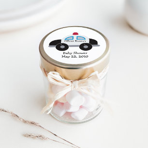 Baby shower van de politie of Sticker van de "Birt